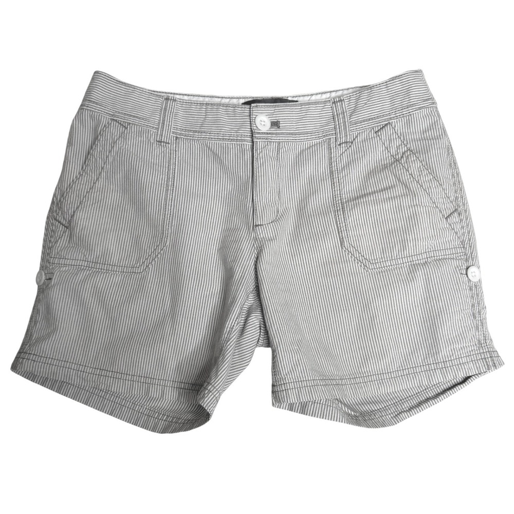 Eddie Bauer Seersucker Striped Casual Grey Womens 4